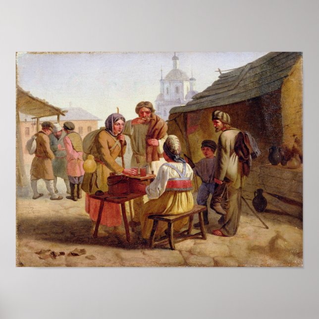 Póster Vendedor de tela, 1862 (Frente)