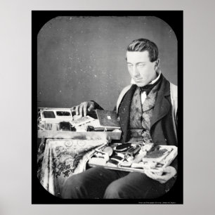 Póster Vendedor Mostrando su Wares Daguerreotipo 1852