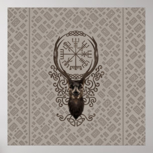 Póster Vendedor y visitante: brújula de navegación de Vik