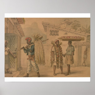 Póster Vendedoras de ajo y cebolla, 1826 (con papel)