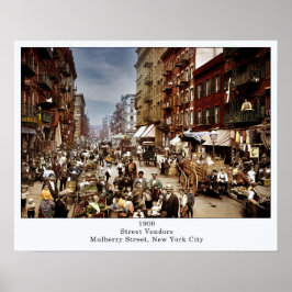 Póster Vendedores callejeros en Mulberry St. New York Cit