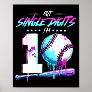 Póster Vender 10 años Cumpleaños Doble Dígitos 10 Cumplea