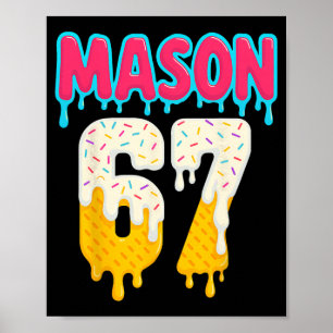 Póster Vender 6 7 Helado Goteo Número 67 Divertido Seis S