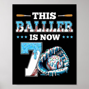 Póster Vender Drip 7cumpleaños niño deporte hincha 7 años