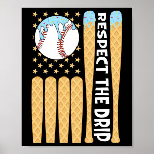 Póster Vender Drip Niños Helados Bandera Americana Respet