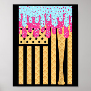 Póster Vender Drip T Boys Drin Helado Bandera Americana