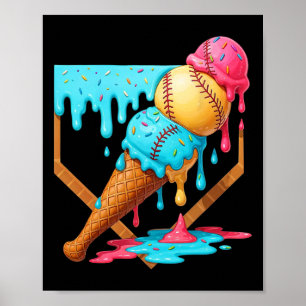 Póster Vender helados de hielo goteando divertidos Vender