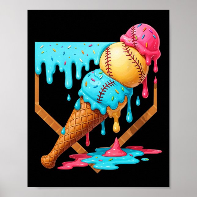 Póster Vender helados de hielo goteando divertidos Vender (Frente)