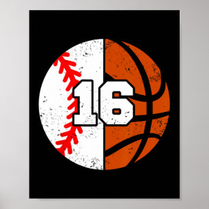 Póster Vender Jersey Número 16 de Sketll Divertido Cumple
