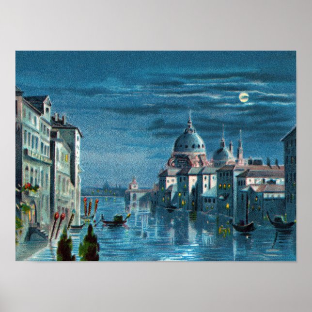 Póster Venecia a la luz de la luna (Frente)