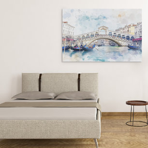 Póster Venecia acuarela, Italia