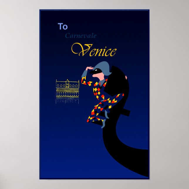 Póster Venecia, afiche de viajes del Carnaval (Frente)