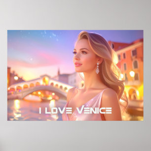 PÓSTER VENECIA - AMO VENECIA -