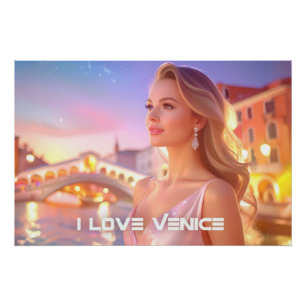 PÓSTER VENECIA - AMO VENECIA -