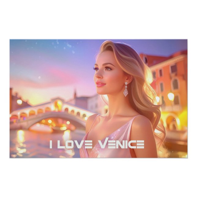 PÓSTER VENECIA - AMO VENECIA - (Anverso)