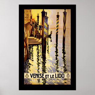 Póster Venecia años 20 Italia Venecia y el Lido Estilo Vi