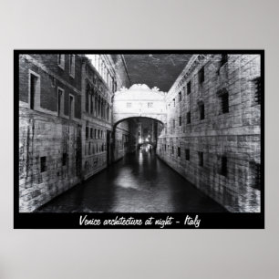 Póster Venecia - Arquitectura en la noche número 1 (Poste
