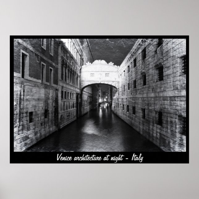 Póster Venecia - Arquitectura en la noche número 1 (Poste (Frente)