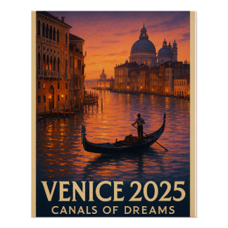 Póster Venecia - "Canales de sueños"
