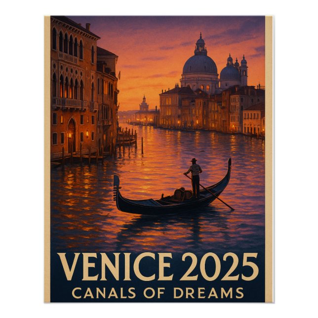 Póster Venecia - "Canales de sueños" (Anverso)