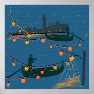 Póster Venecia de Noche