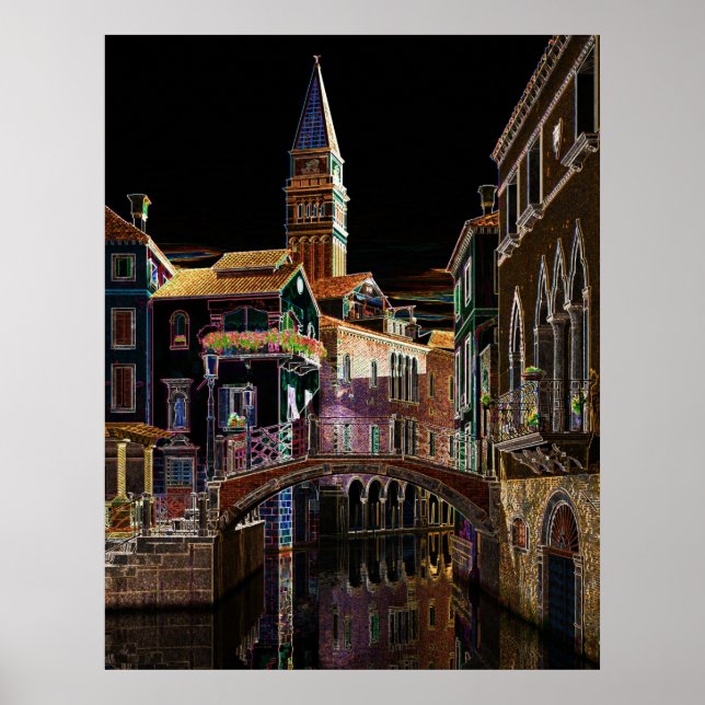 Póster Venecia en Neón (Frente)