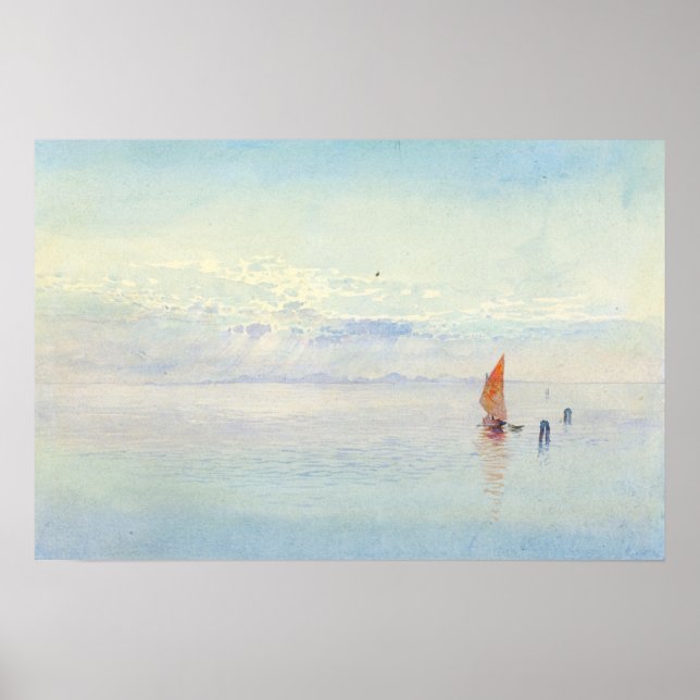 Póster Venecia George Elbert Burr Watercolor Seascape (Frente)