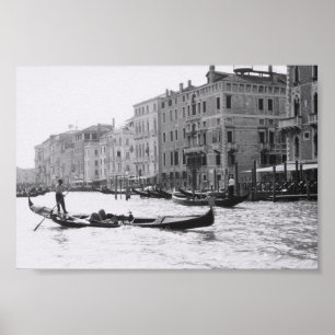 Póster Venecia Gondola Gondolier Italia Fotografía de Art