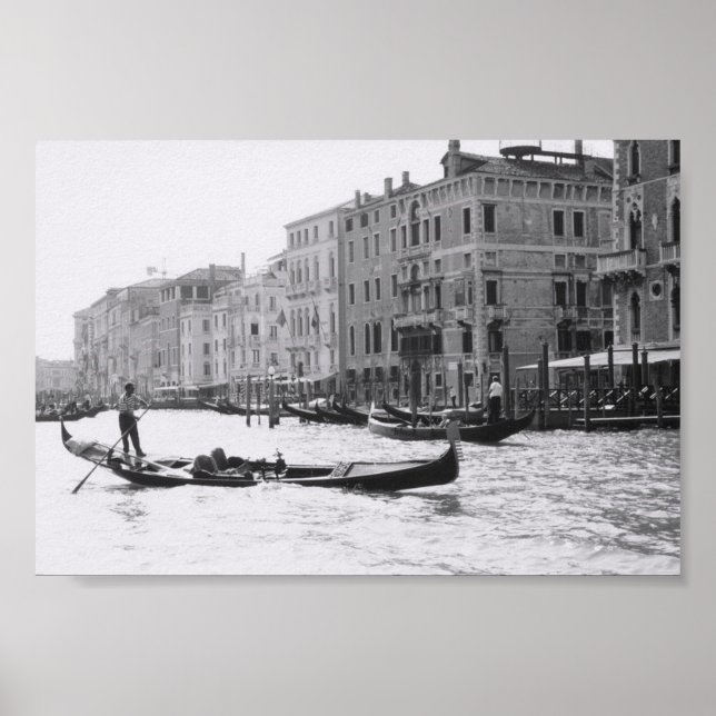 Póster Venecia Gondola Gondolier Italia Fotografía de Art (Frente)