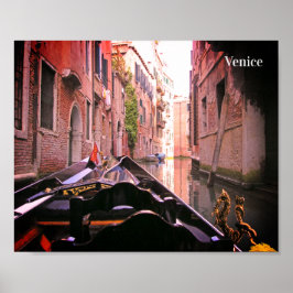 Póster Venecia Gondola Ride en Canal, Italia