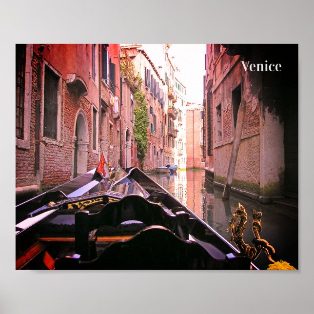 Póster Venecia Gondola Ride en Canal, Italia (Frente)