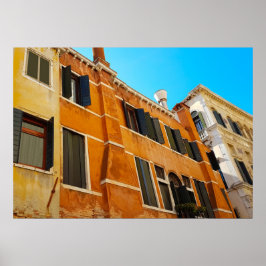 Póster Venecia Italia Casas de arquitectura veneciana