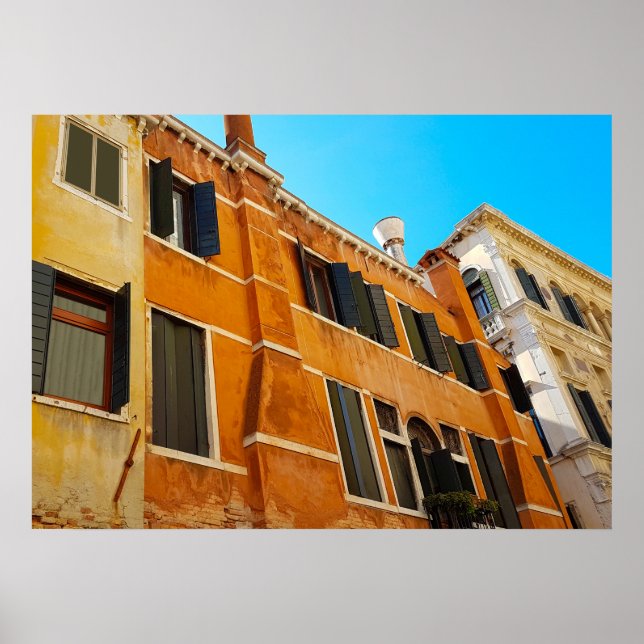 Póster Venecia Italia Casas de arquitectura veneciana (Frente)