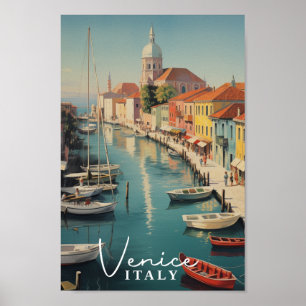 Póster Venecia Italia Famoso lugar de viaje vintage
