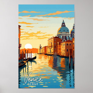 Póster Venecia Italia ilustracion artístico de viajes vin