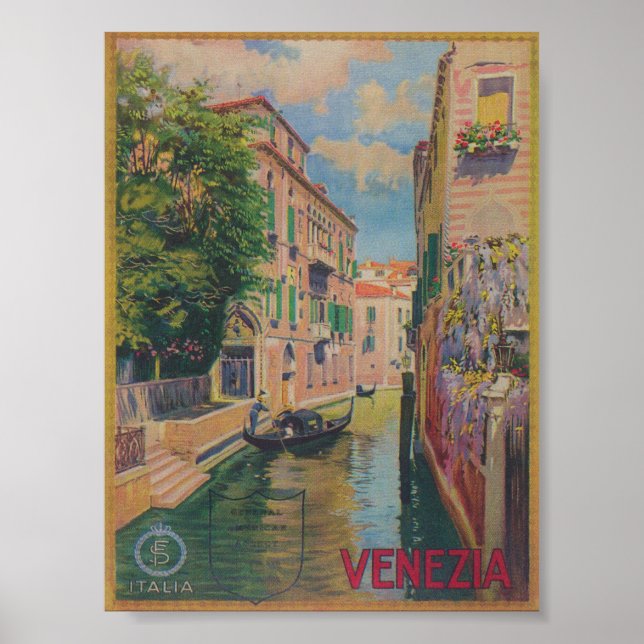 Póster Venecia Italia Poster de Viajes Vintage (Frente)