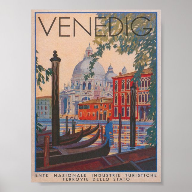 Póster Venecia Italia Poster de Viajes Vintage (Frente)