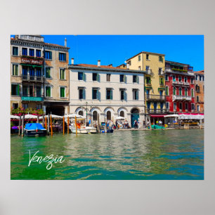 Póster Venecia Italia Riva Del Vin Gran Canal