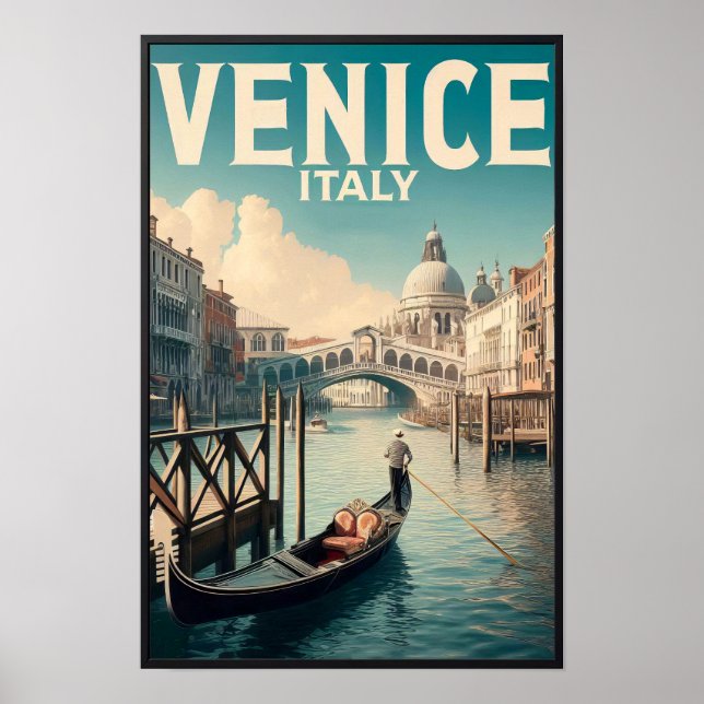 Póster Venecia Italia Viajes de época (Frente)