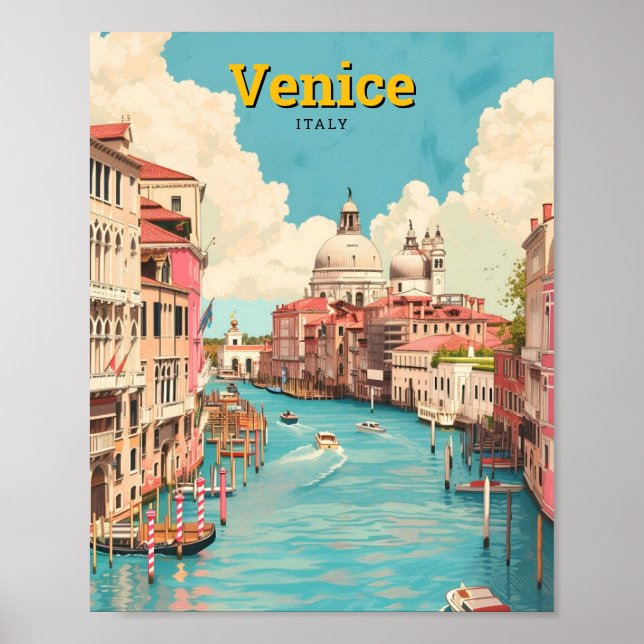 Póster Venecia Italia Viajes de época (Frente)