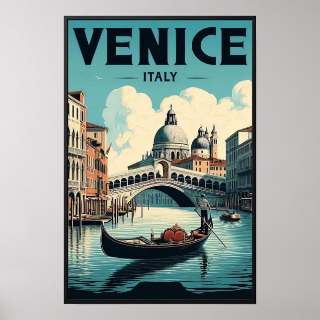 Póster Venecia Italia Viajes de época (Frente)