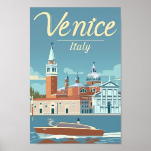 Póster Venecia Italia Vintage Famoso lugar de viaje