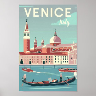 Póster Venecia Italia Vintage Famoso lugar de viaje