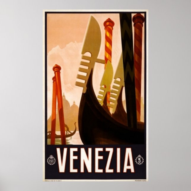 Póster Venecia, Poster de Viajes Vintage de Venezuela (Frente)