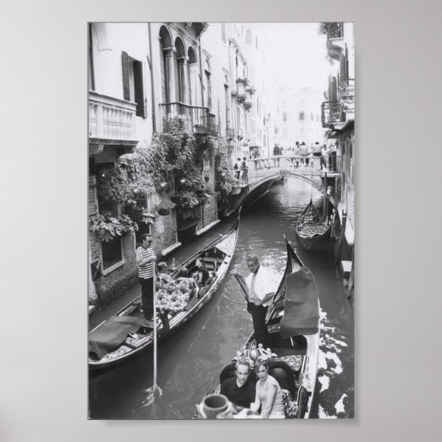 Póster Venecia romántica Italia Gondola Canal Ride (Frente)