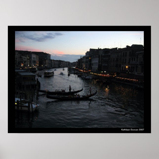 Póster Venecia Sunset con Gondalas (Frente)