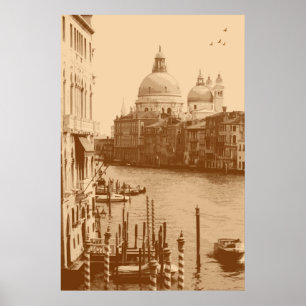 Póster Venecia y el Gran Canal de Taupe