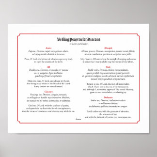 Póster Venerando oraciones por diálogos en latín e inglés