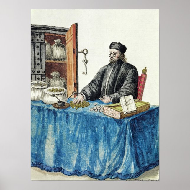 Póster Venetian Moneylender, de un libro ilustrado (Frente)