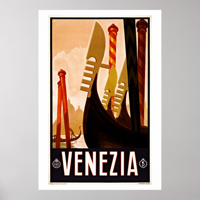 Póster Venezia,Venice, Italy Vintage Travel (Frente)